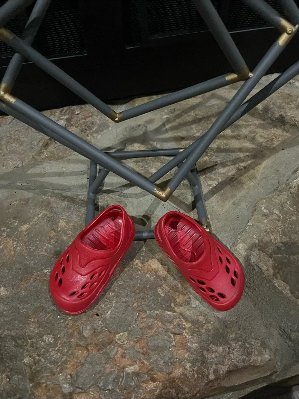 Kids Red Slip-On Clog Shoes - Comfortable Lightweight Design